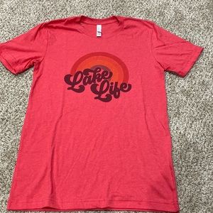 Red heathered tee!  New.  Ready for the lake! Sublimated.